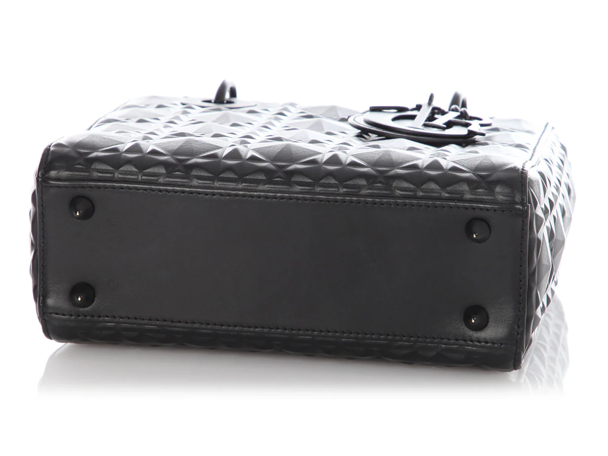 Dior Small Matte Black My ABCDior Diamond Motif Lady Dior - Image 6