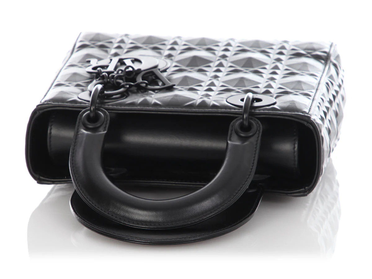 Dior Small Matte Black My ABCDior Diamond Motif Lady Dior - Image 7