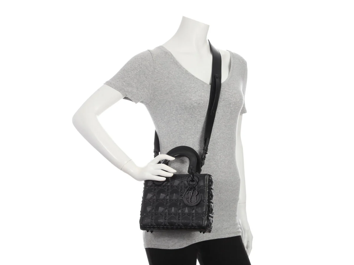 Dior Small Matte Black My ABCDior Diamond Motif Lady Dior - Image 9