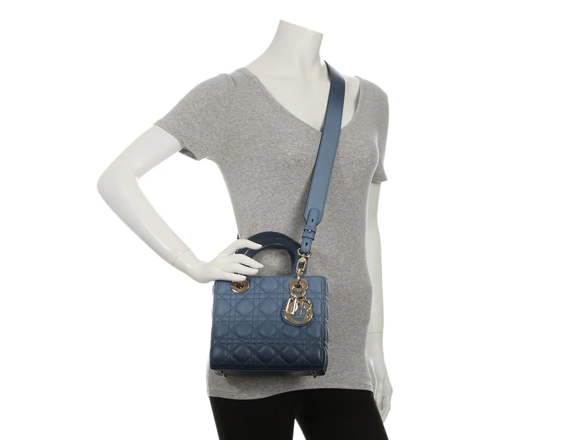 Dior Small Ombre Blue Lambskin Lady Dior - Image 9
