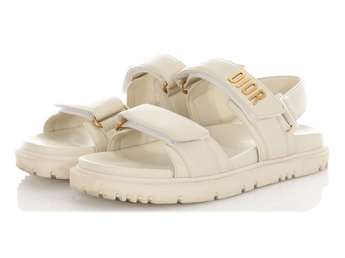 Dior White Dioract Sandals - Image 3