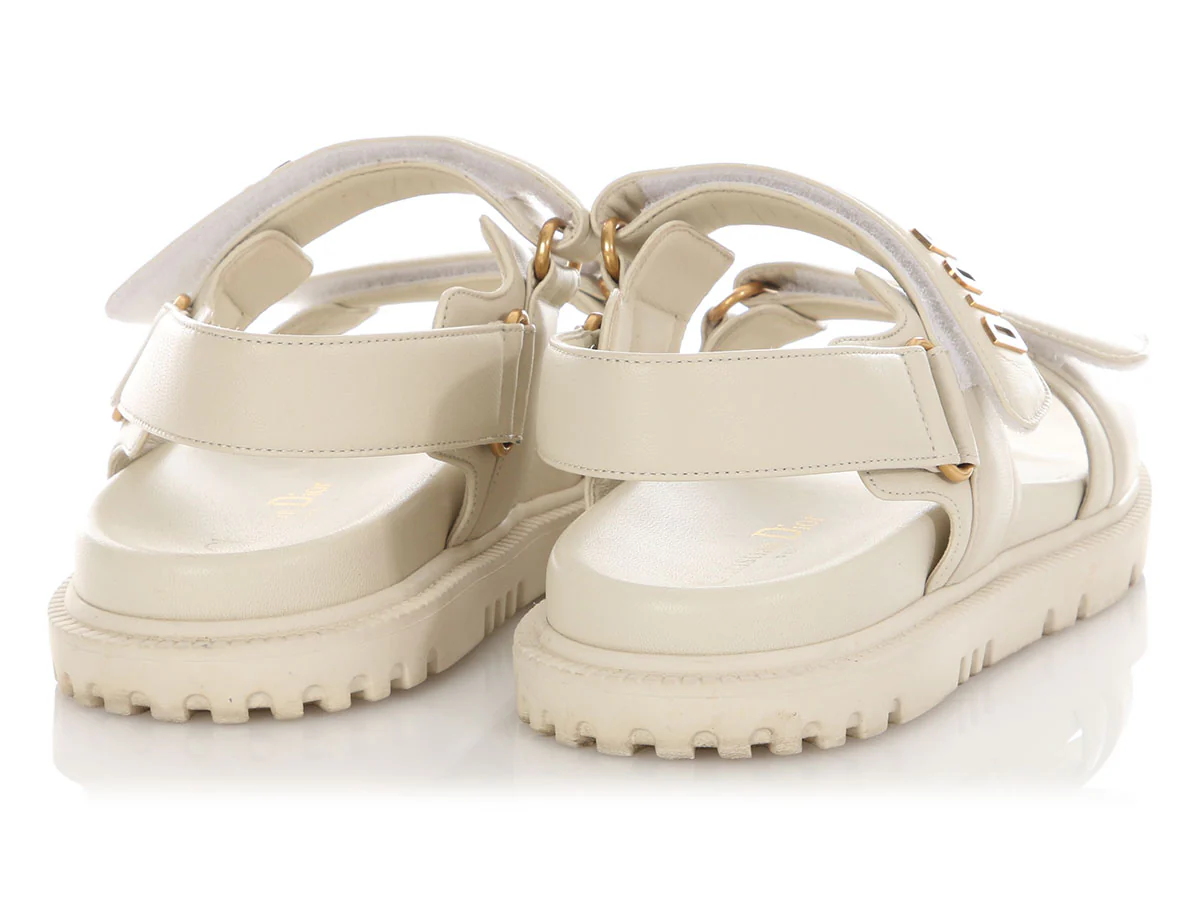 Dior White Dioract Sandals - Image 4