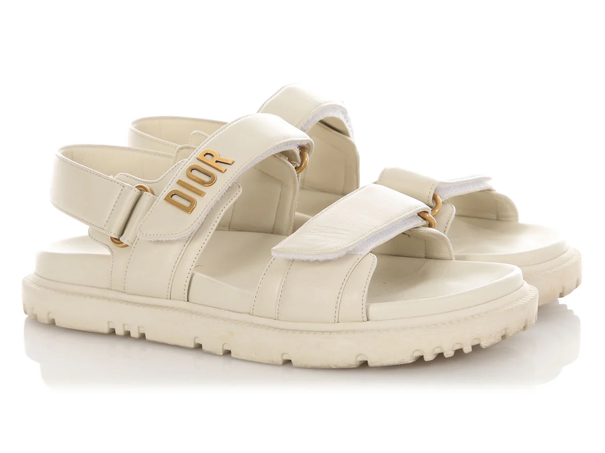 Dior White Dioract Sandals - Image 5