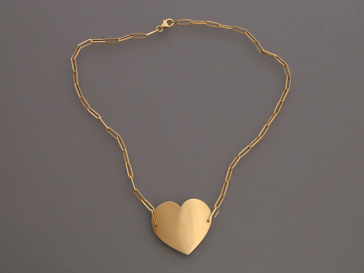 Dinh Van for Cartier Vintage 18K Yellow Gold Heart Necklace - Image 2