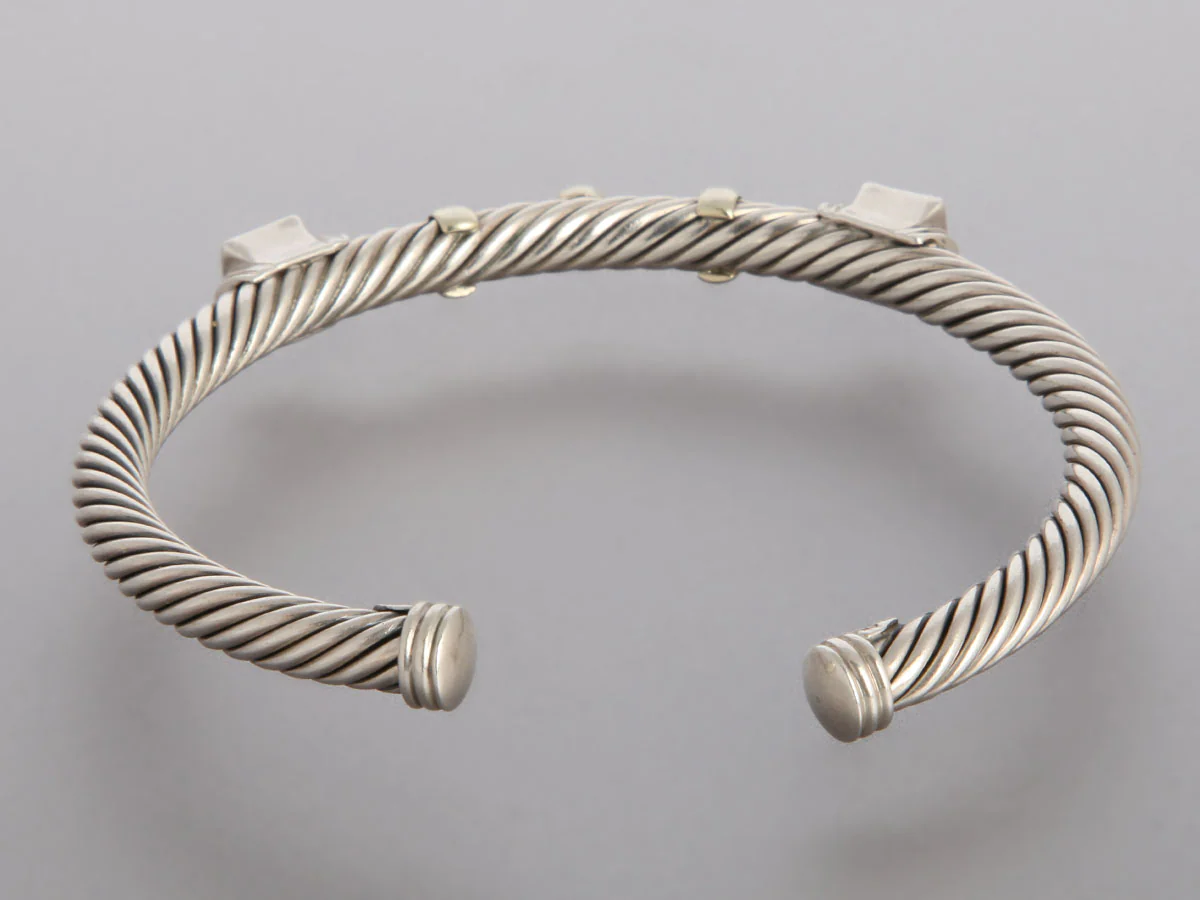 David Yurman Peridot and Pink Tourmaline Renaissance Station Bracelet - Image 4