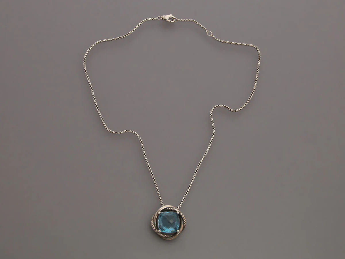 David Yurman Medium Blue Topaz Infinity Necklace - Image 2