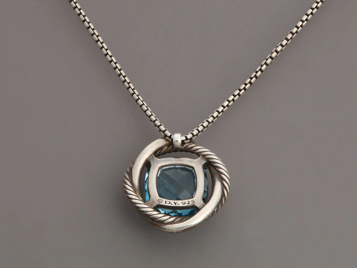 David Yurman Medium Blue Topaz Infinity Necklace - Image 5