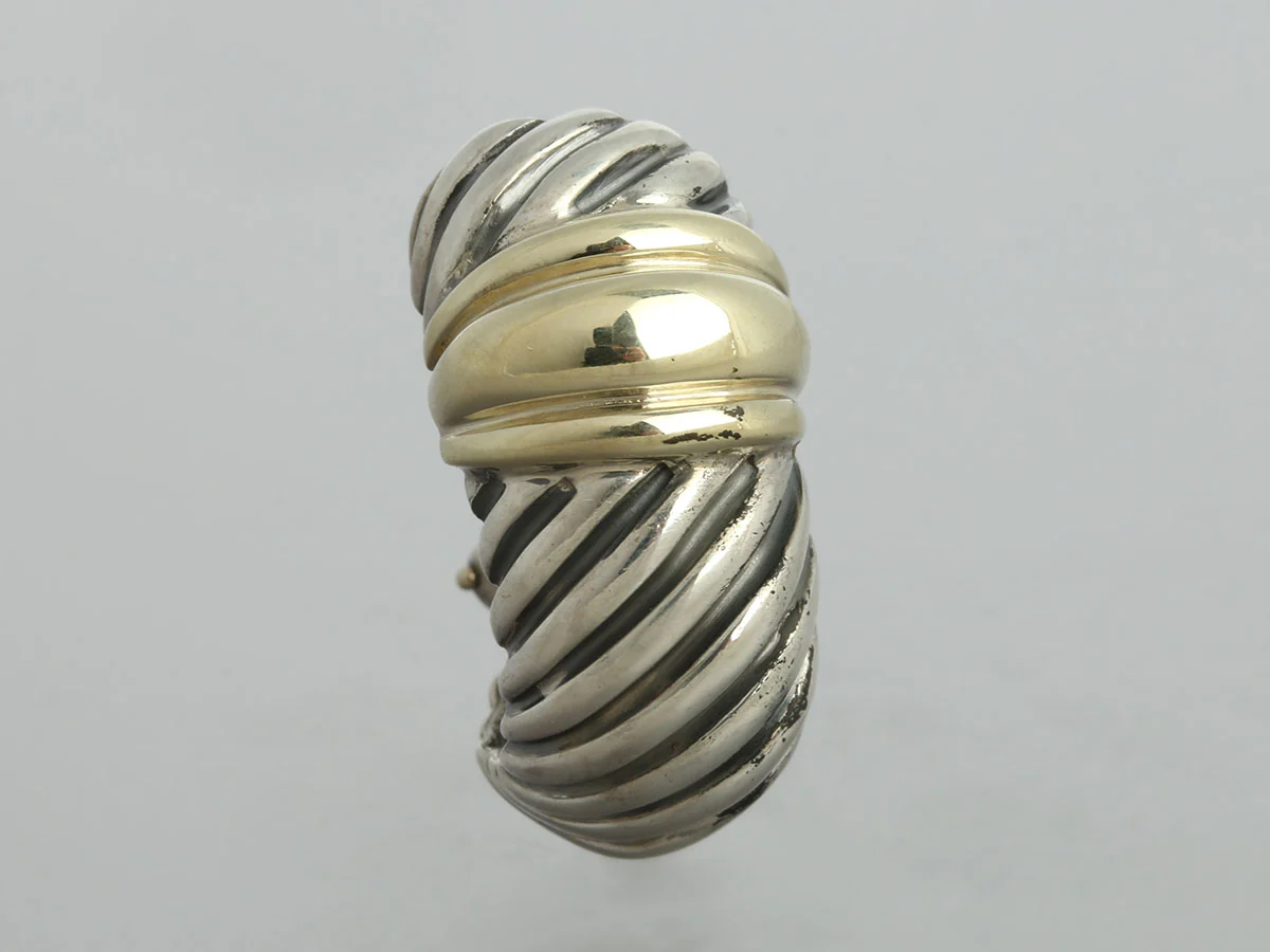 David Yurman Vintage Large Two-Tone Shrimp Earrings - Image 2
