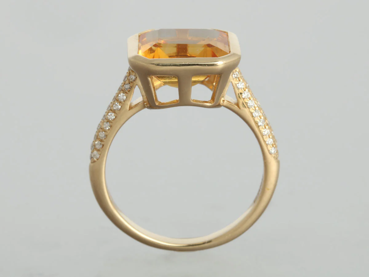 Effy 14K Yellow Gold Sunset Citrine and Diamond Ring - Image 4