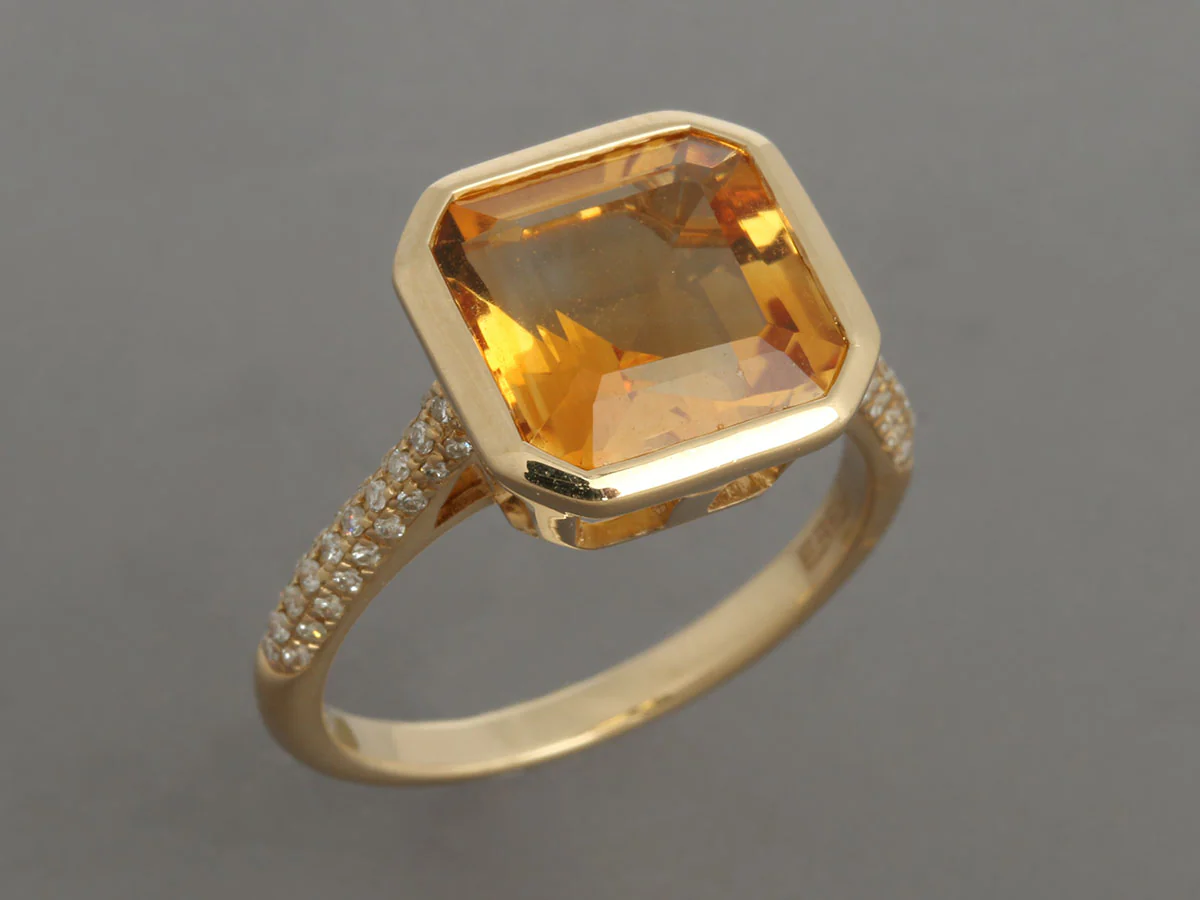 Effy 14K Yellow Gold Sunset Citrine and Diamond Ring - Image 5