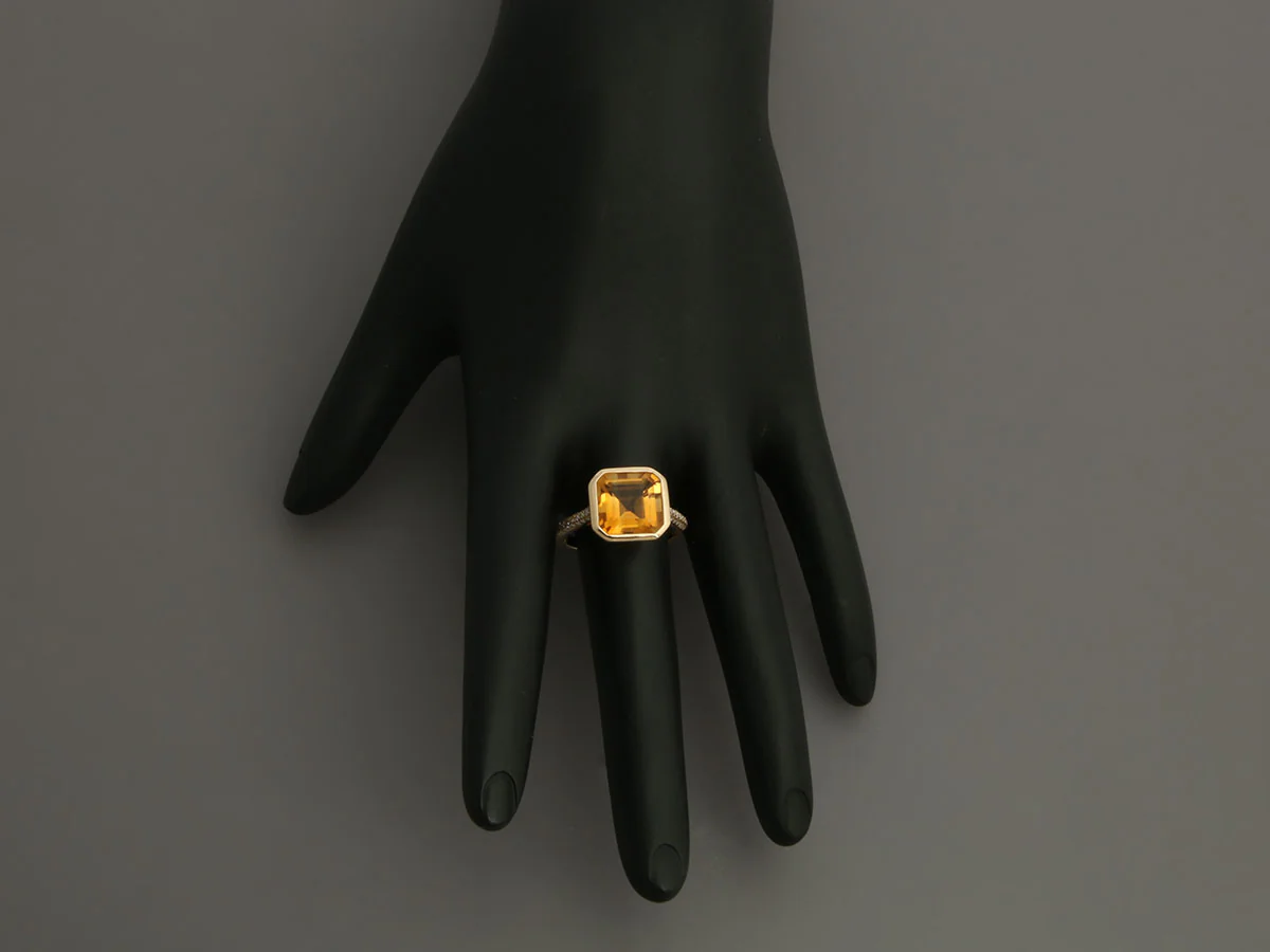 Effy 14K Yellow Gold Sunset Citrine and Diamond Ring - Image 6