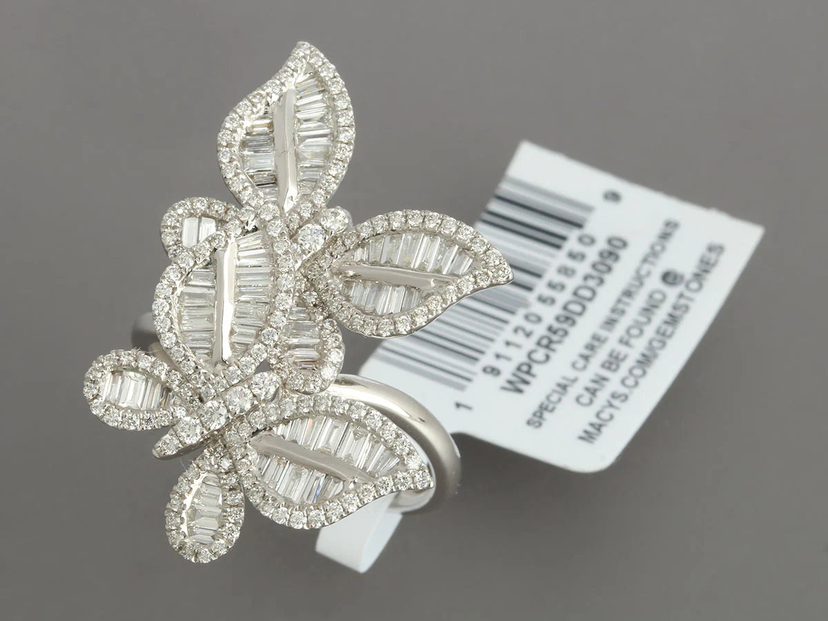 Effy 14K White Gold Diamond Butterfly Cocktail Ring - Image 3