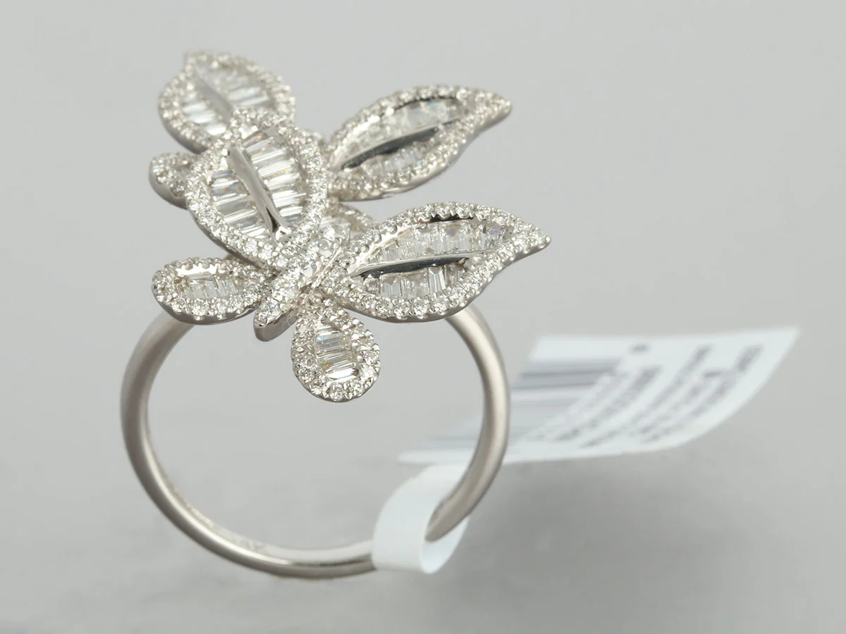 Effy 14K White Gold Diamond Butterfly Cocktail Ring - Image 4