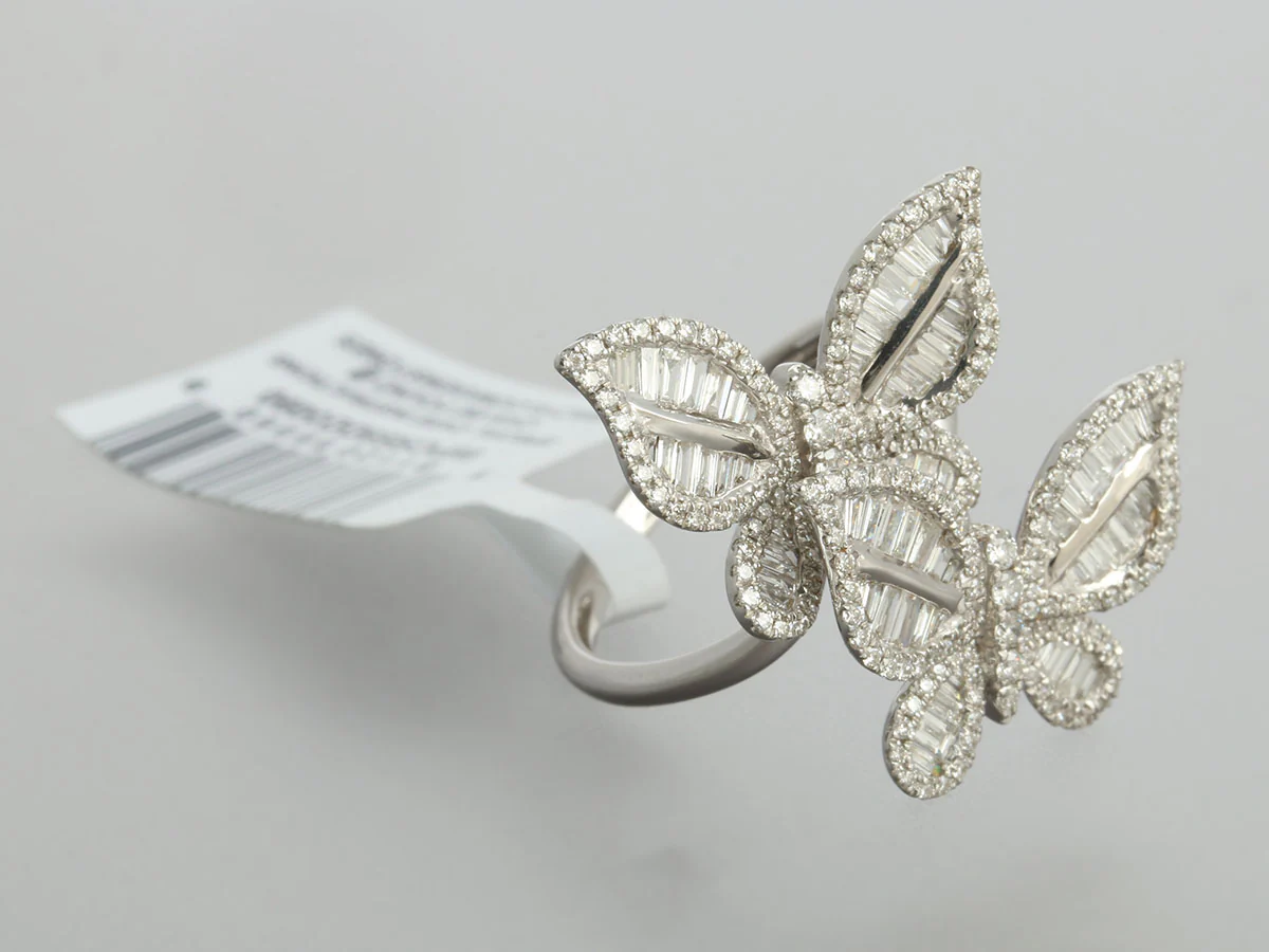 Effy 14K White Gold Diamond Butterfly Cocktail Ring - Image 5