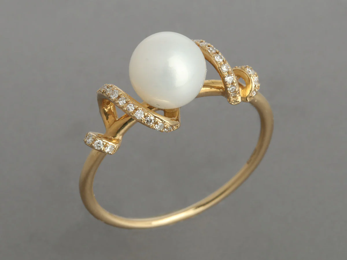 Effy 14K Yellow Gold Pearl and Diamond Ring - Image 2