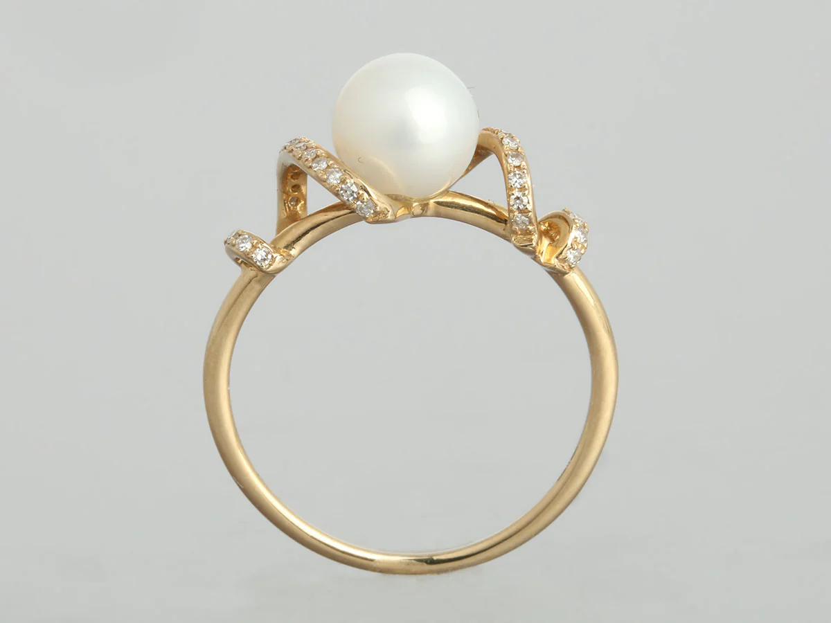 Effy 14K Yellow Gold Pearl and Diamond Ring - Image 3