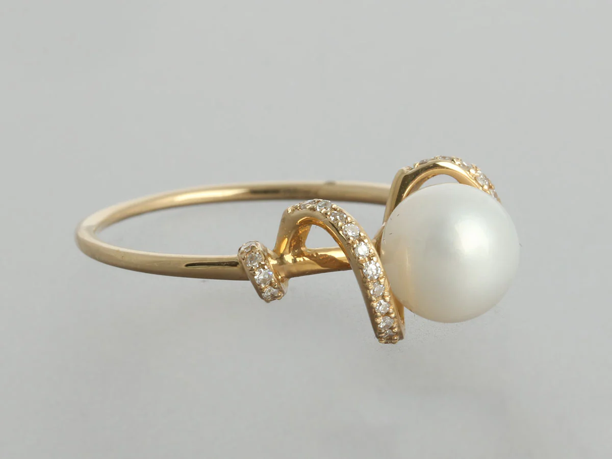 Effy 14K Yellow Gold Pearl and Diamond Ring - Image 5