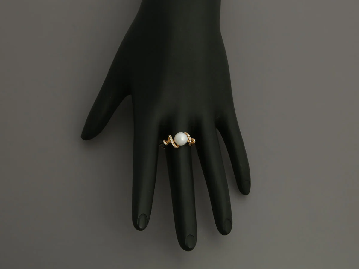 Effy 14K Yellow Gold Pearl and Diamond Ring - Image 6