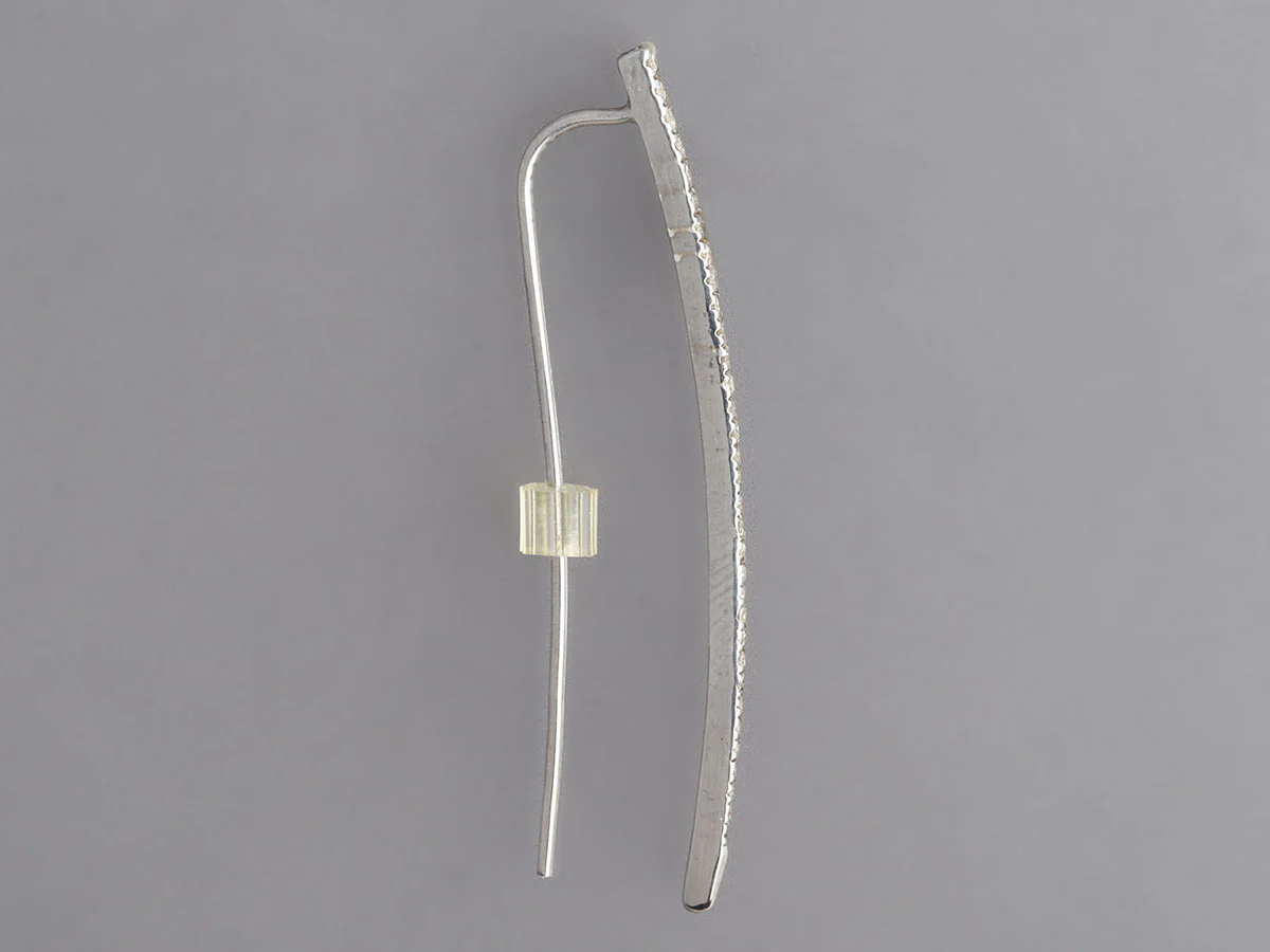 Sheryl Lowe Sterling Silver Pavé Diamonds Spike Pierced Earrings - Image 3