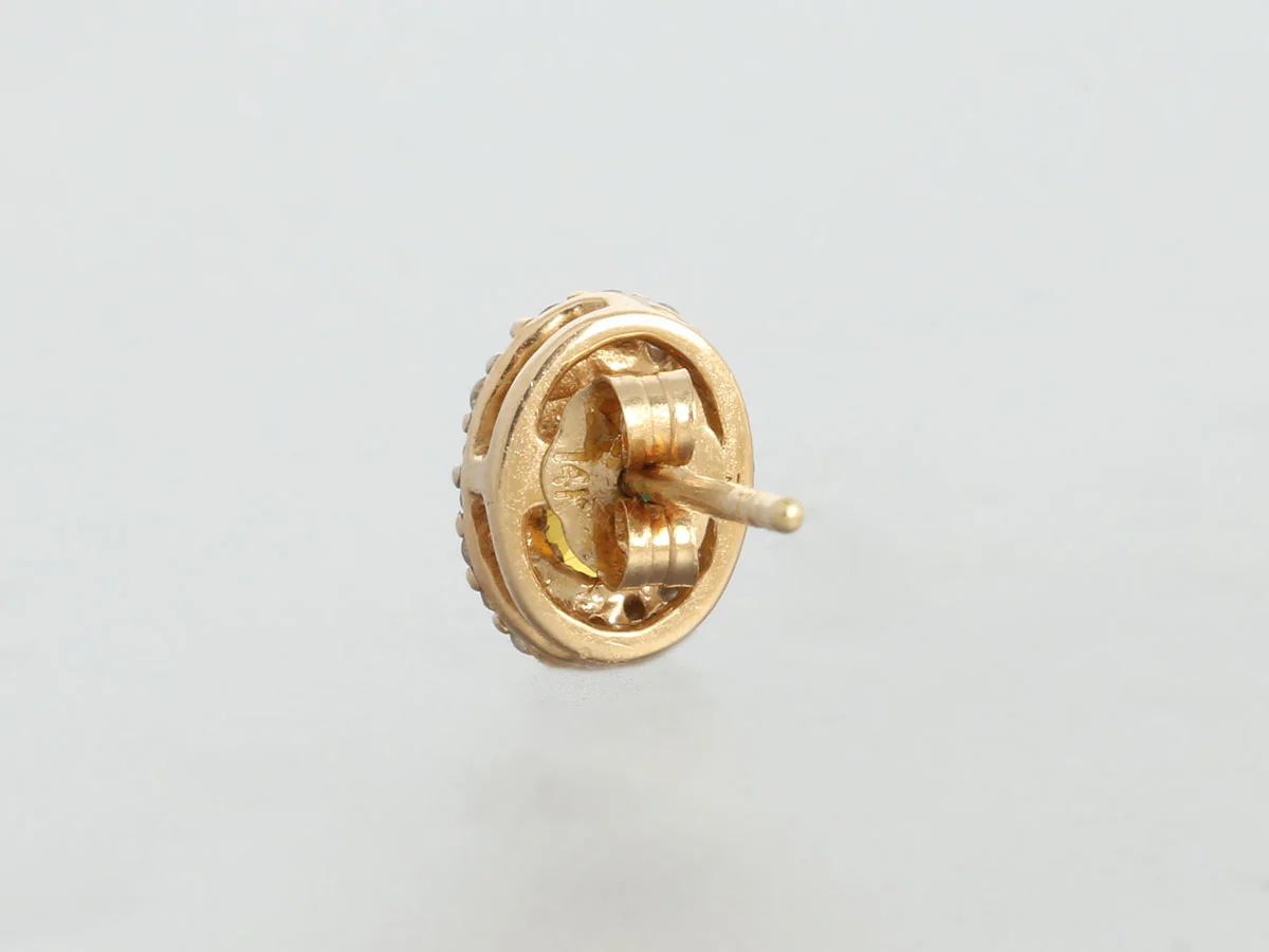 14K Yellow Gold Orange Sapphire Earrings - Image 4