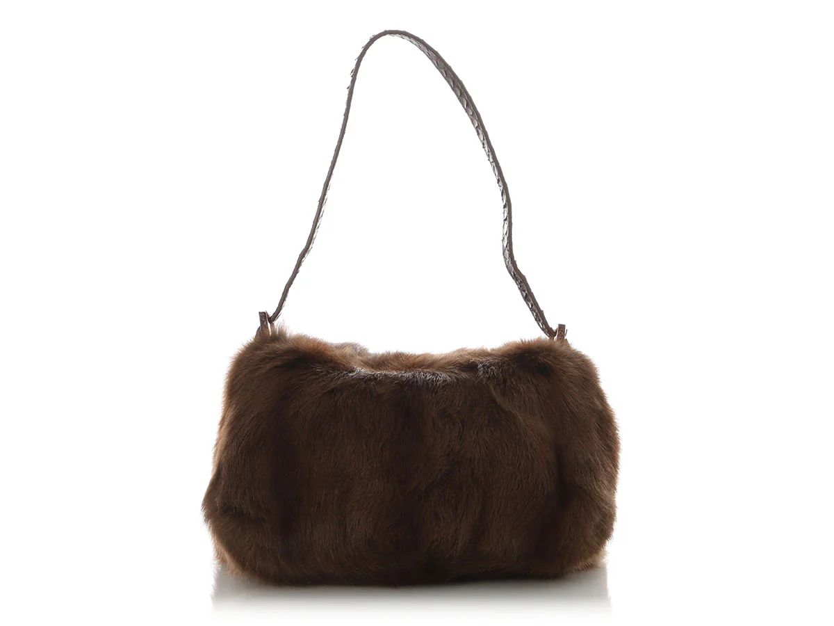 Fendi Brown Fur and Snake Baguette - Image 4