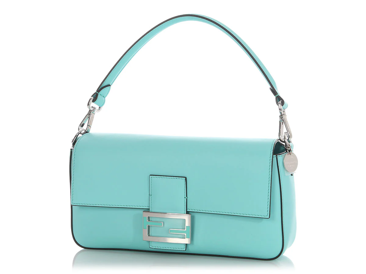 Fendi x Tiffany Medium Blue Baguette - Image 3
