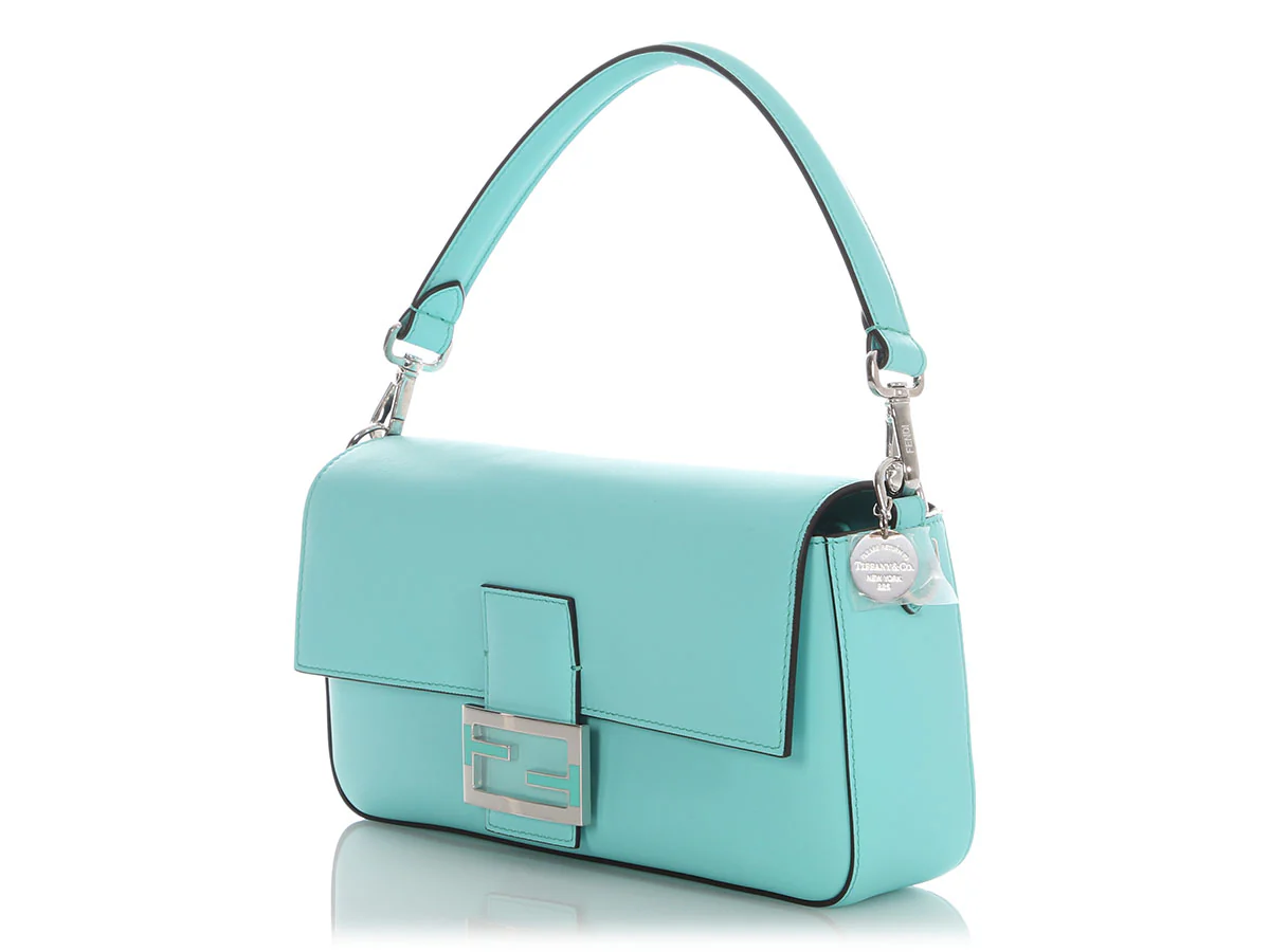 Fendi x Tiffany Medium Blue Baguette - Image 4