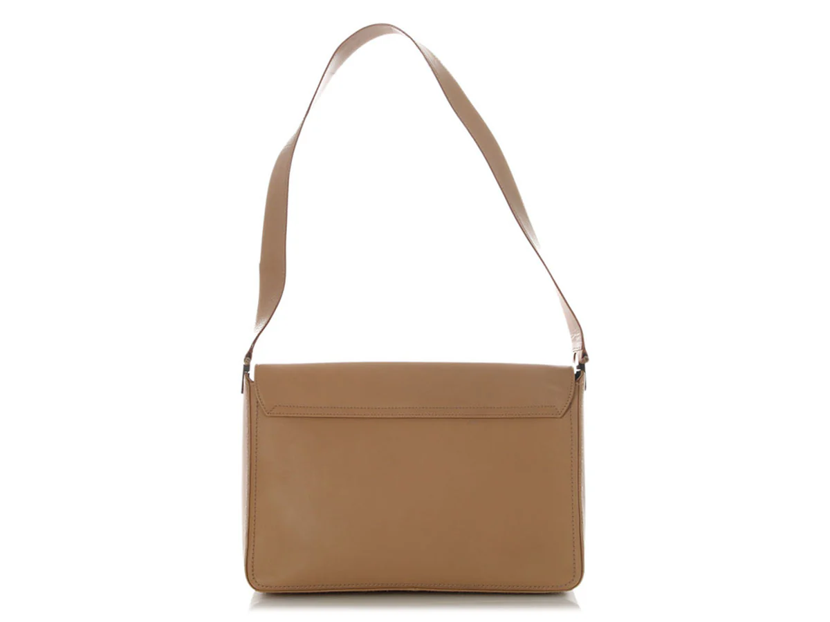 Ferragamo Vintage Beige Leather Flap Bag - Image 4