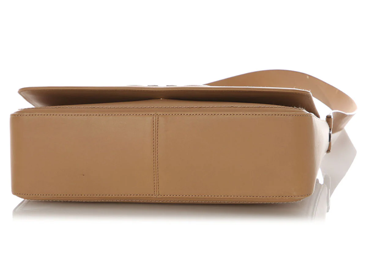 Ferragamo Vintage Beige Leather Flap Bag - Image 6