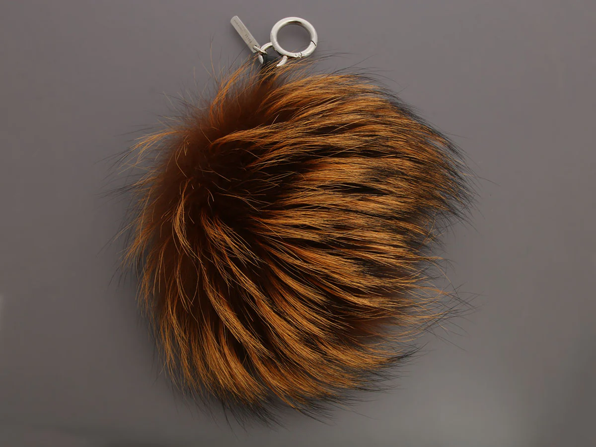 Fendi Brown and Black Fur Monster Pom Pom Charm - Image 3
