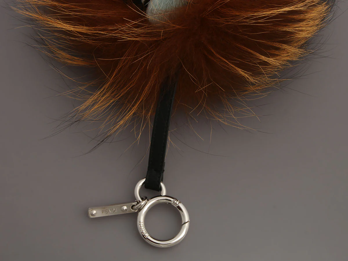 Fendi Brown and Black Fur Monster Pom Pom Charm - Image 4