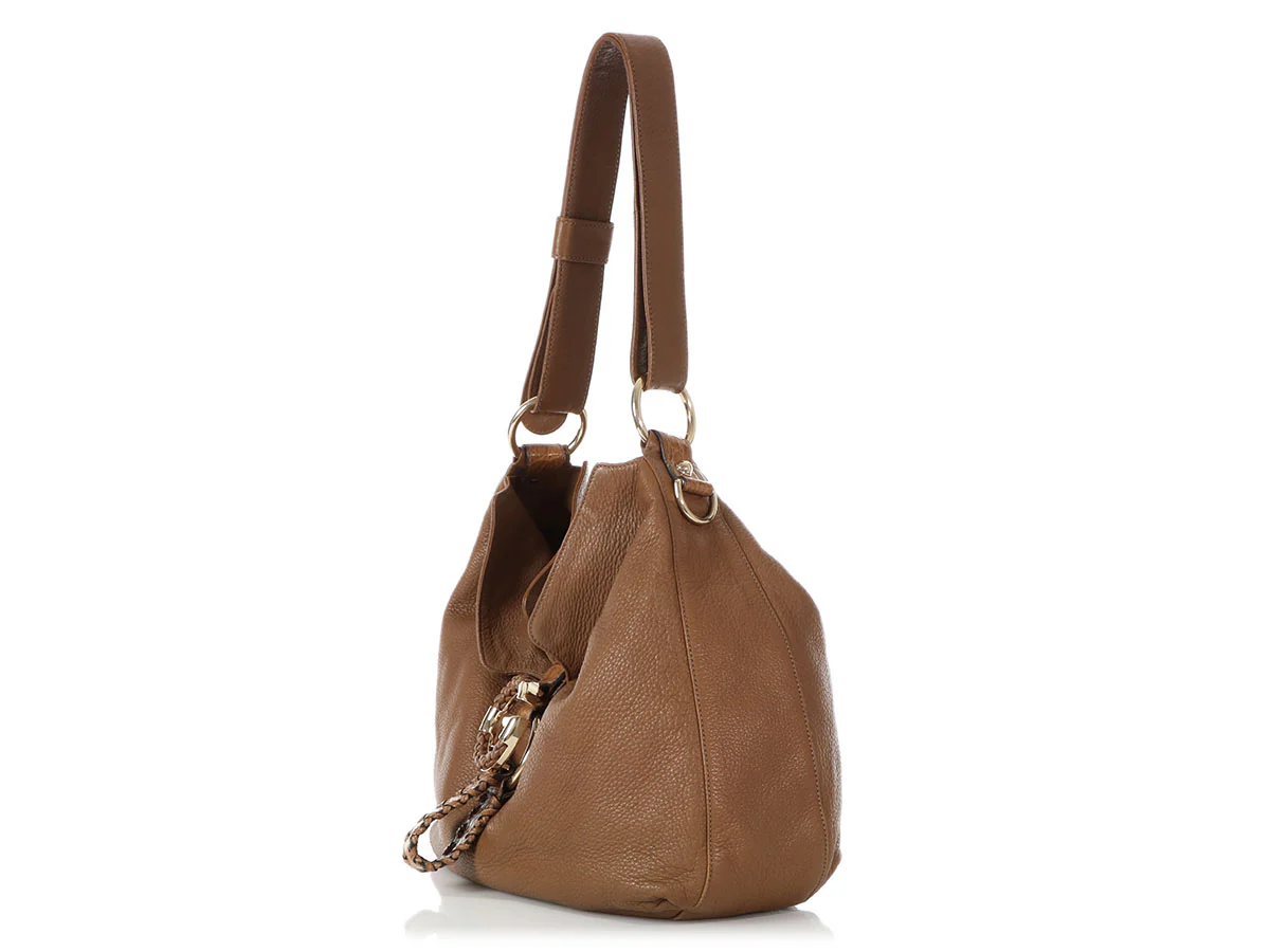 Gucci Medium Brown Leather G Wave Shoulder Bag - Image 3