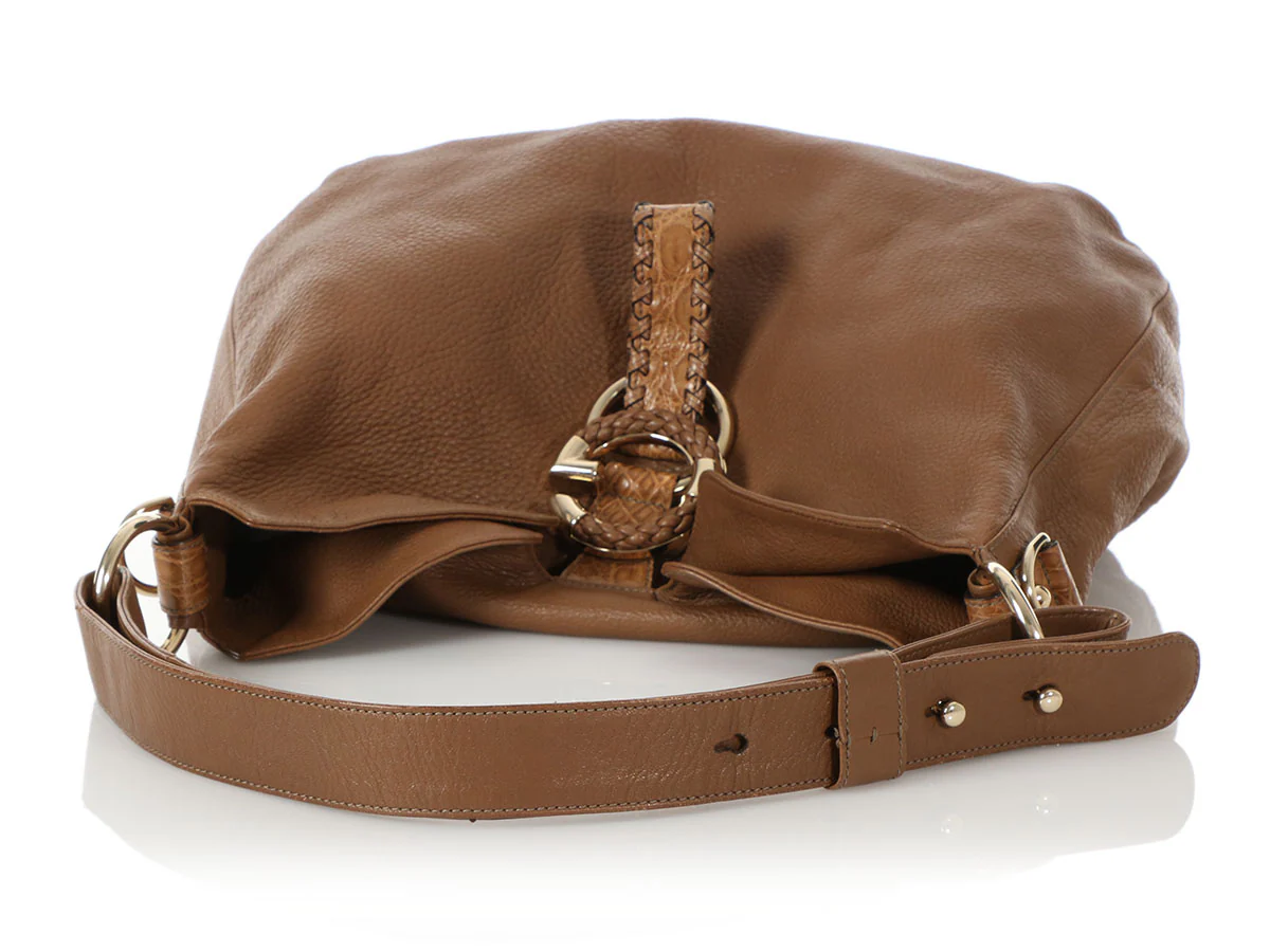 Gucci Medium Brown Leather G Wave Shoulder Bag - Image 7