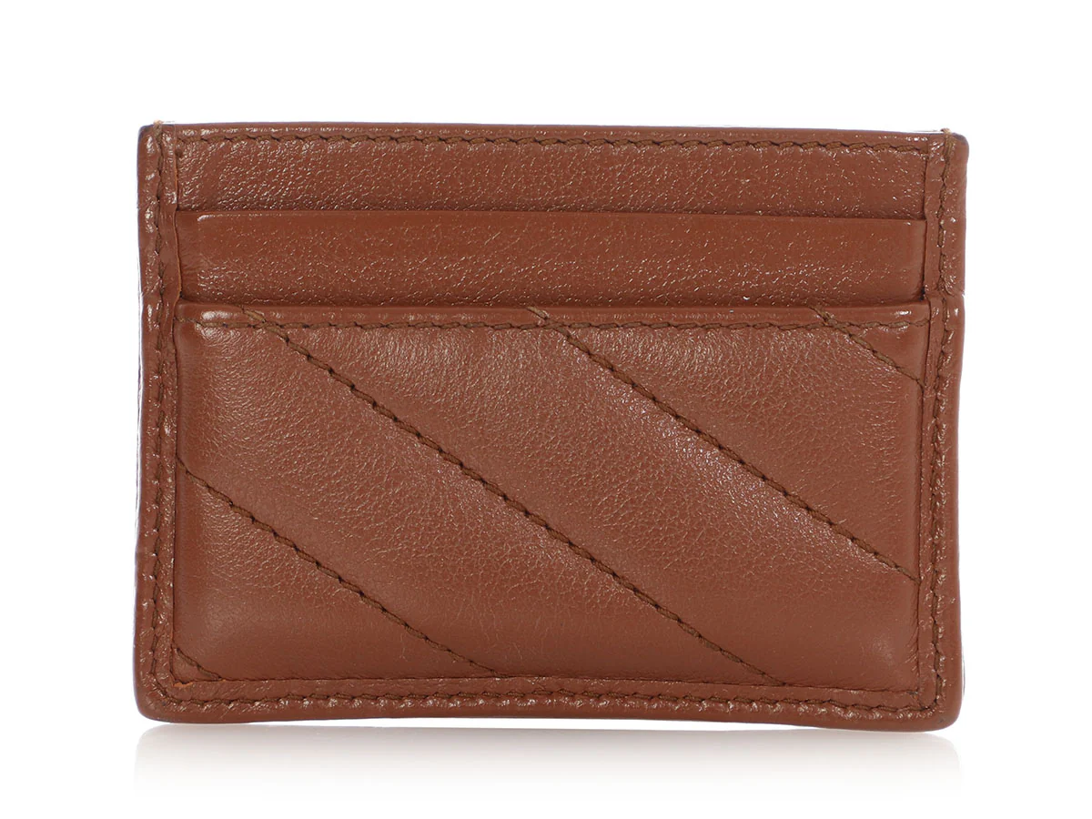 Gucci Brown Matelassé GG Marmont Card Case - Image 3