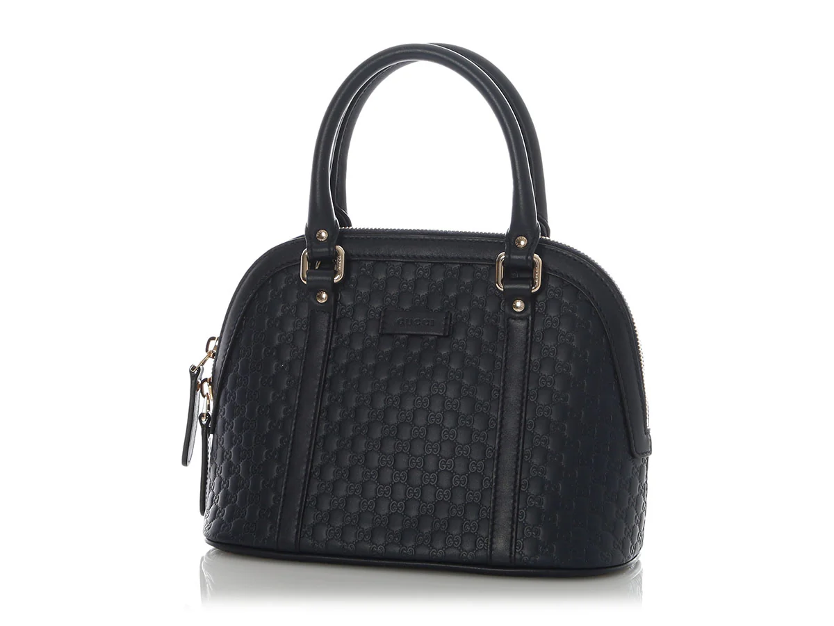Gucci Mini Navy Blue Microguccissima Dome - Image 2