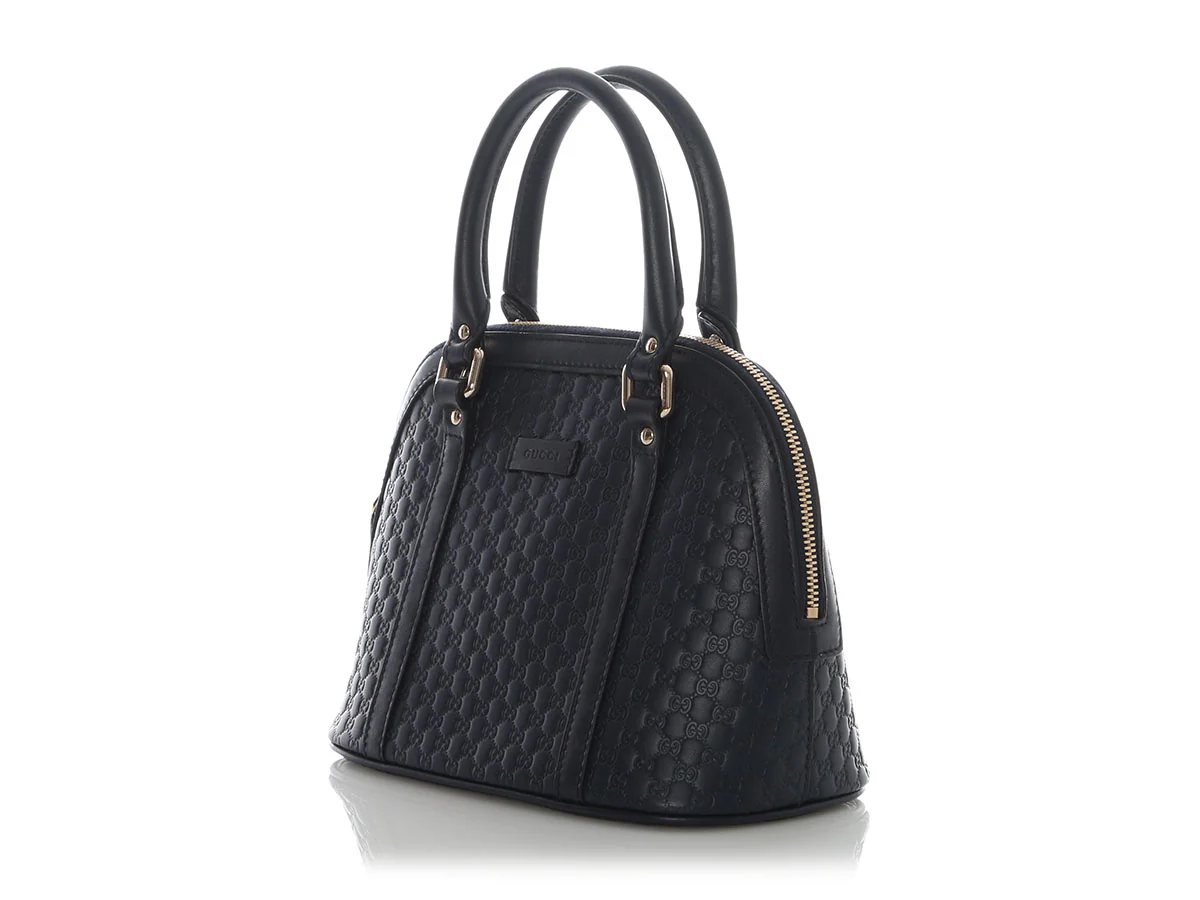Gucci Mini Navy Blue Microguccissima Dome - Image 3