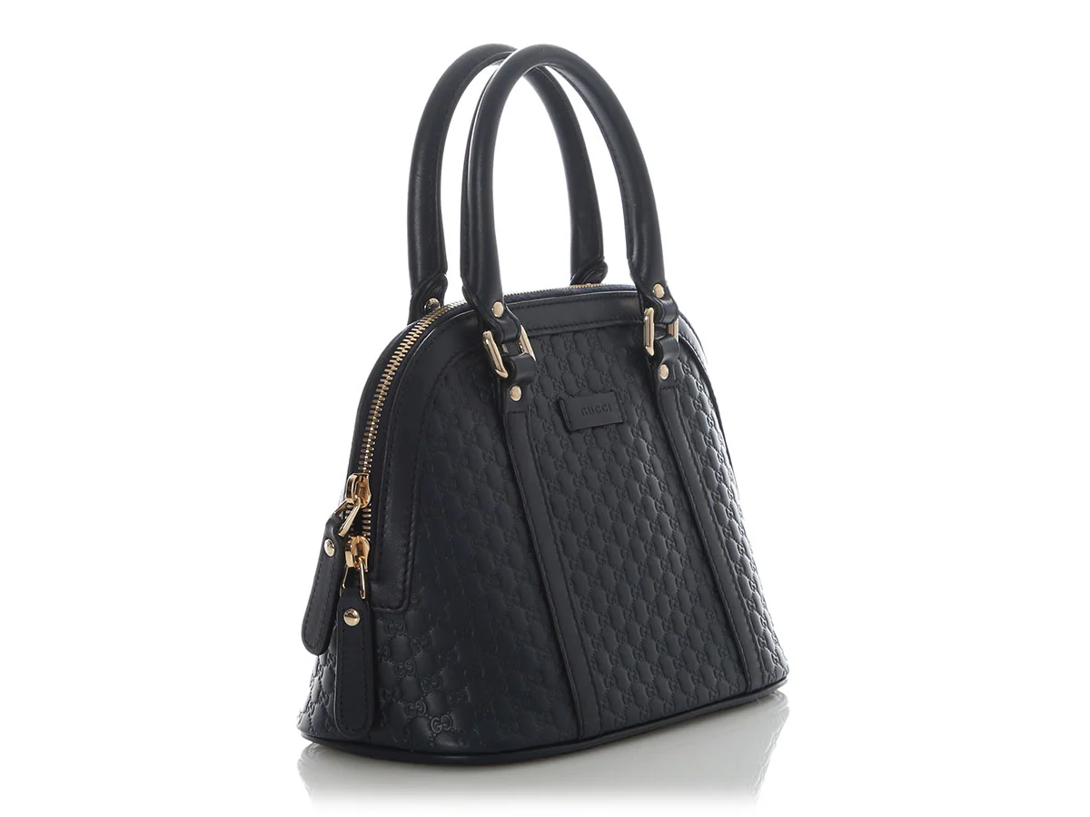 Gucci Mini Navy Blue Microguccissima Dome - Image 5