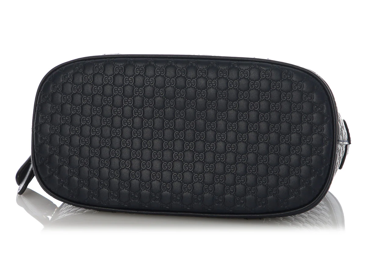 Gucci Mini Navy Blue Microguccissima Dome - Image 6