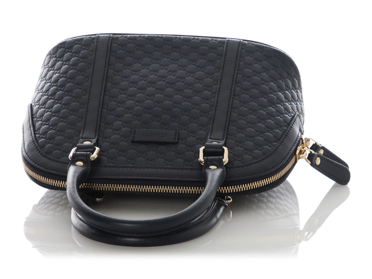 Gucci Mini Navy Blue Microguccissima Dome - Image 7
