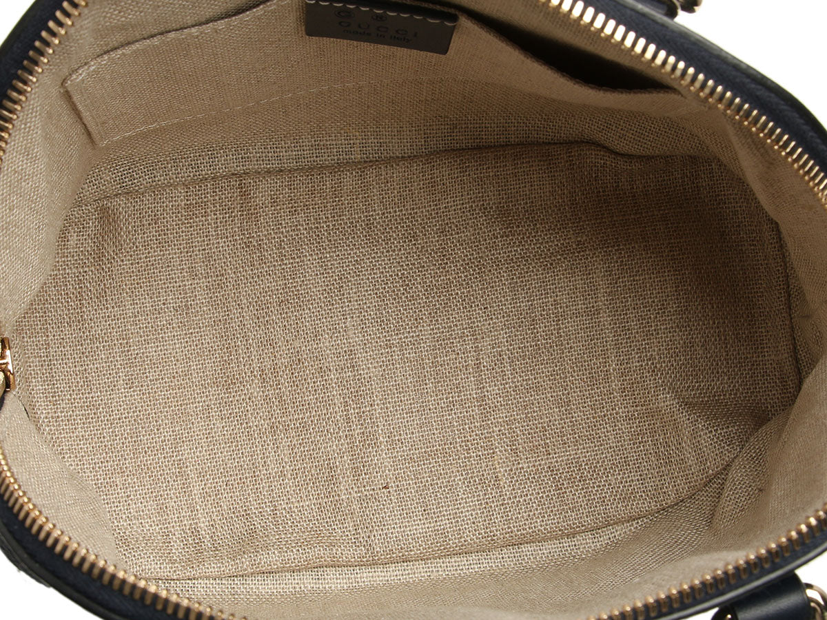 Gucci Mini Navy Blue Microguccissima Dome - Image 8