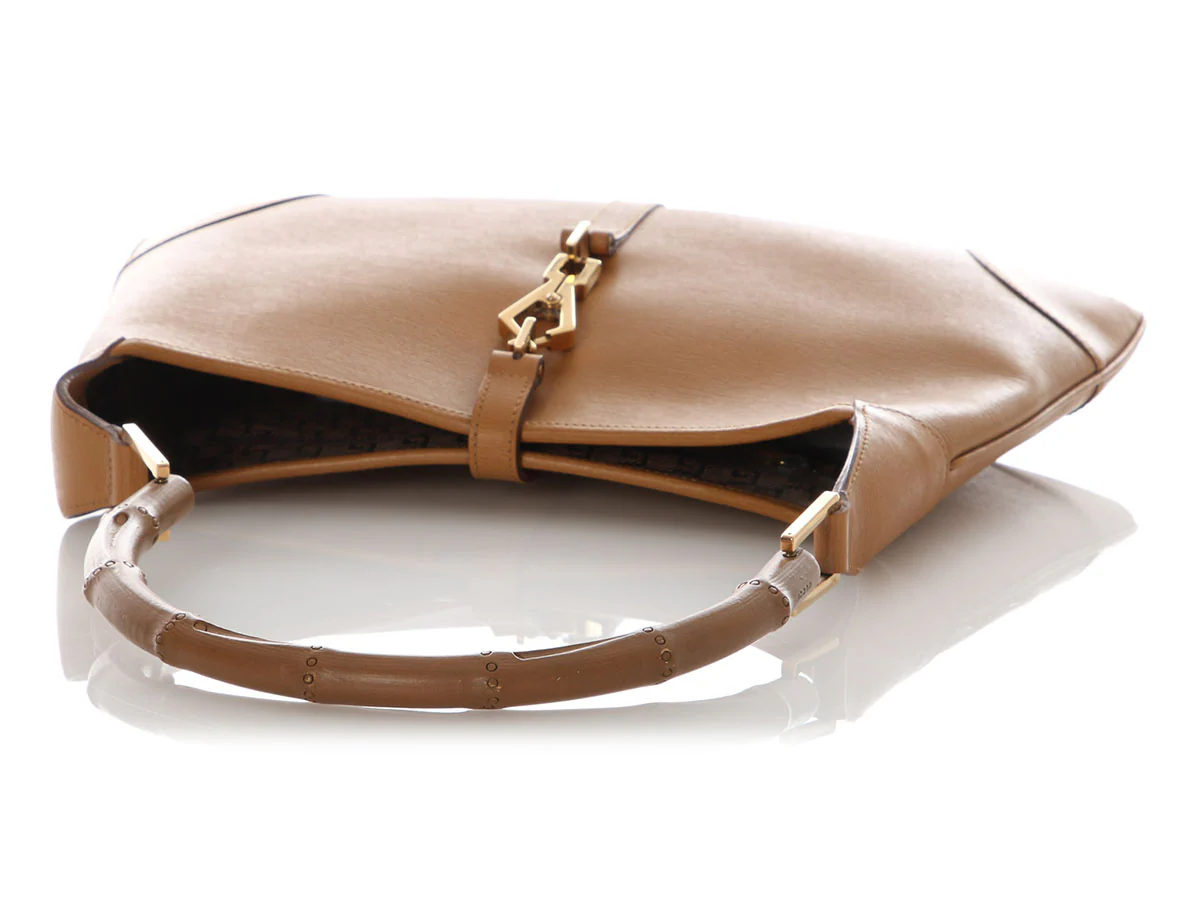Gucci Vintage Tan Bamboo Handle Jackie Shoulder Bag - Image 7