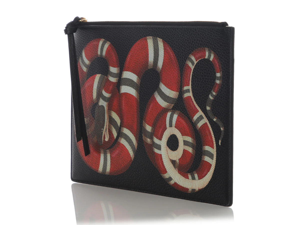 Gucci Black Snake Clutch - Image 3