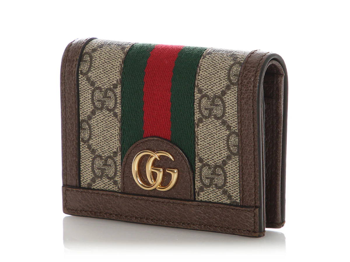 Gucci Brown GG Supreme Ophidia Card Case Wallet - Image 2