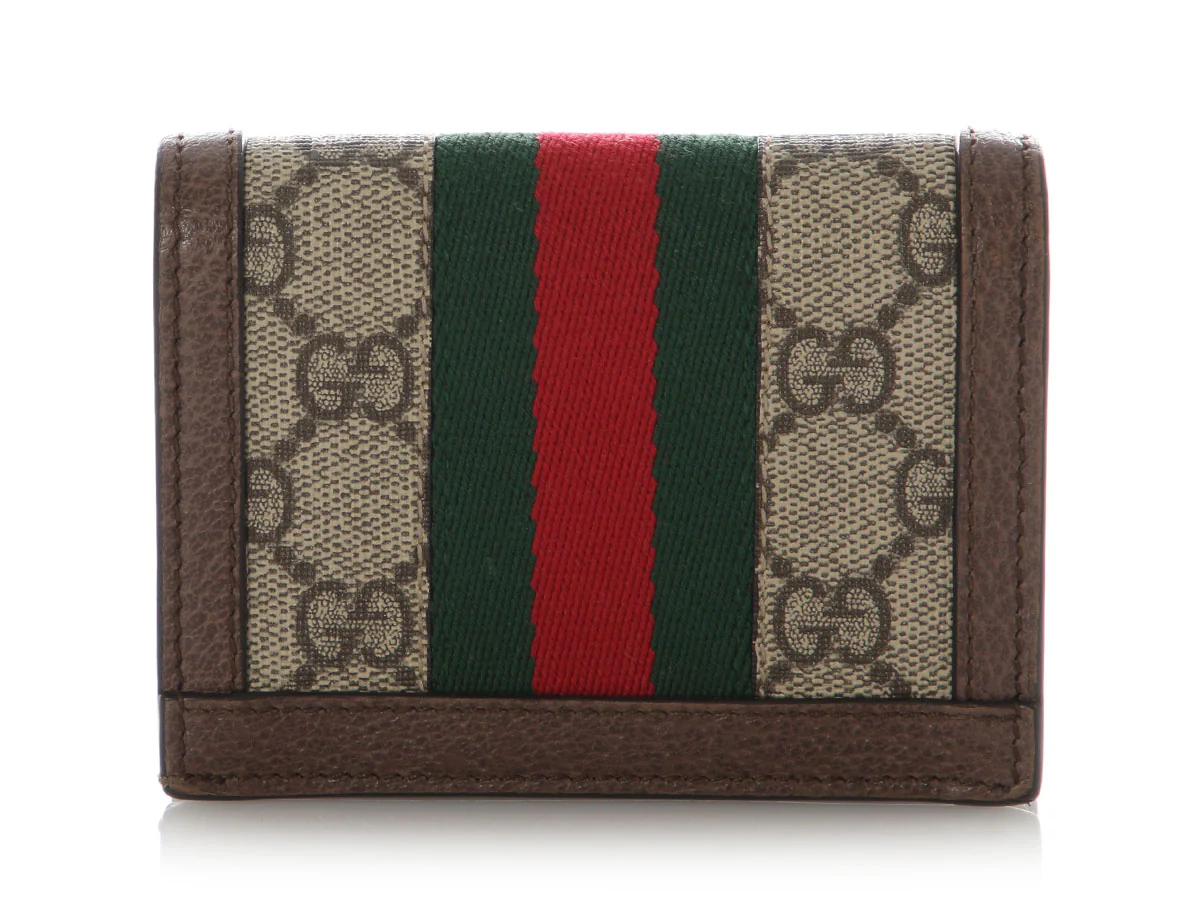 Gucci Brown GG Supreme Ophidia Card Case Wallet - Image 3
