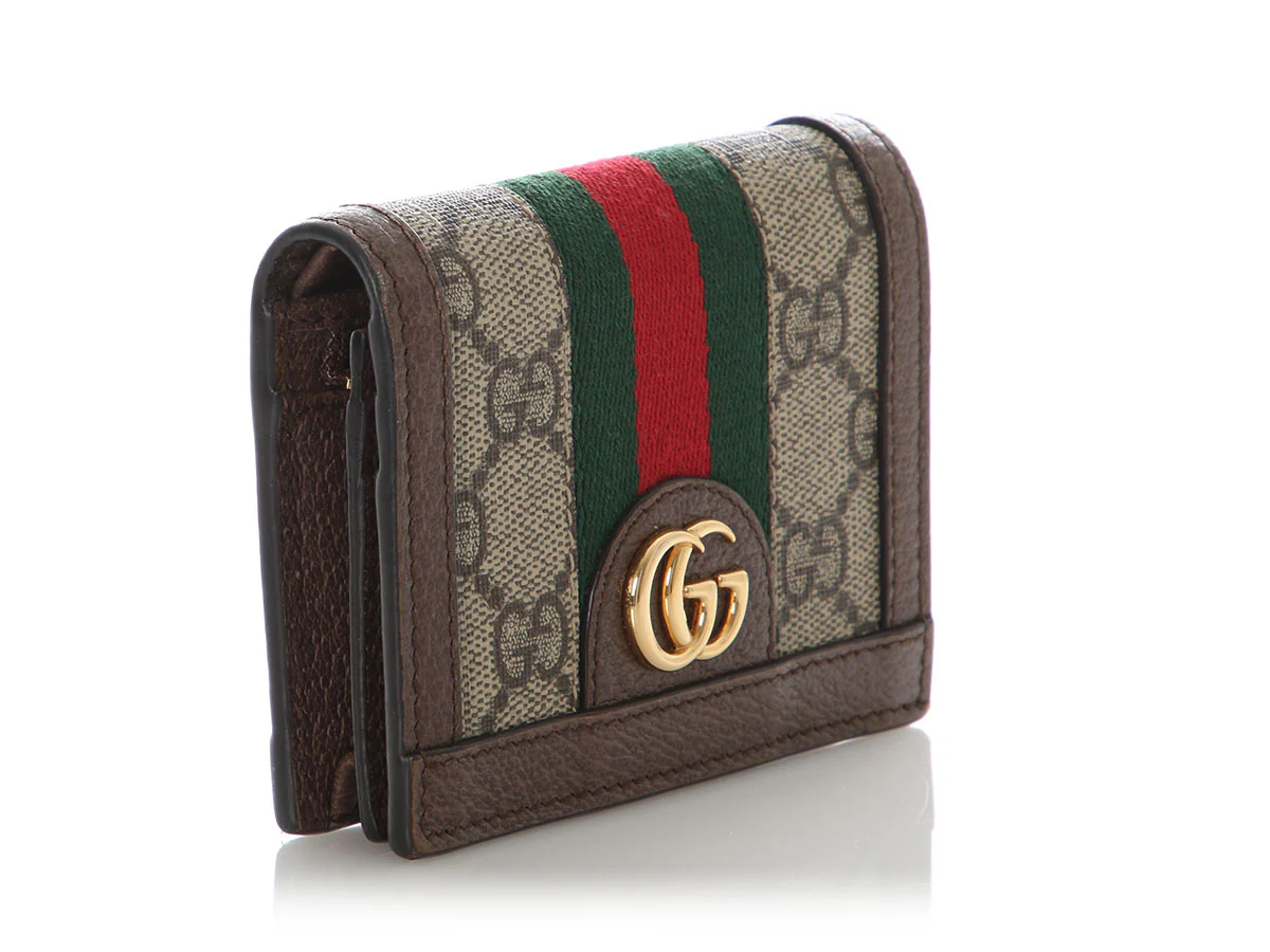 Gucci Brown GG Supreme Ophidia Card Case Wallet - Image 4