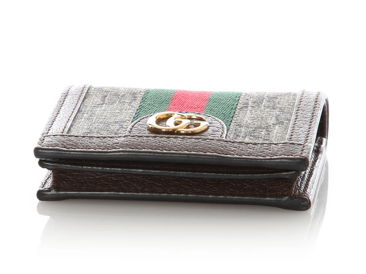 Gucci Brown GG Supreme Ophidia Card Case Wallet - Image 5