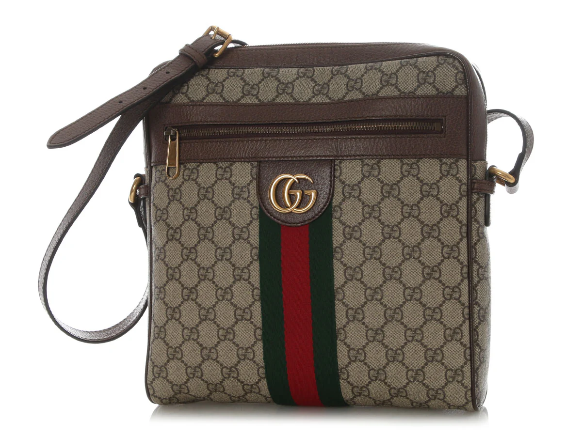Gucci Large GG Supreme Monogram Web Ophidia Vertical Shopping Tote - Image 2