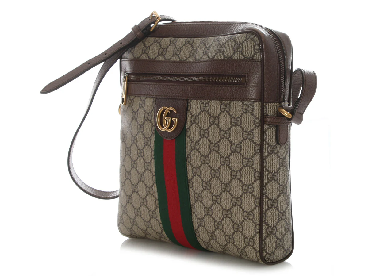 Gucci Large GG Supreme Monogram Web Ophidia Vertical Shopping Tote - Image 3