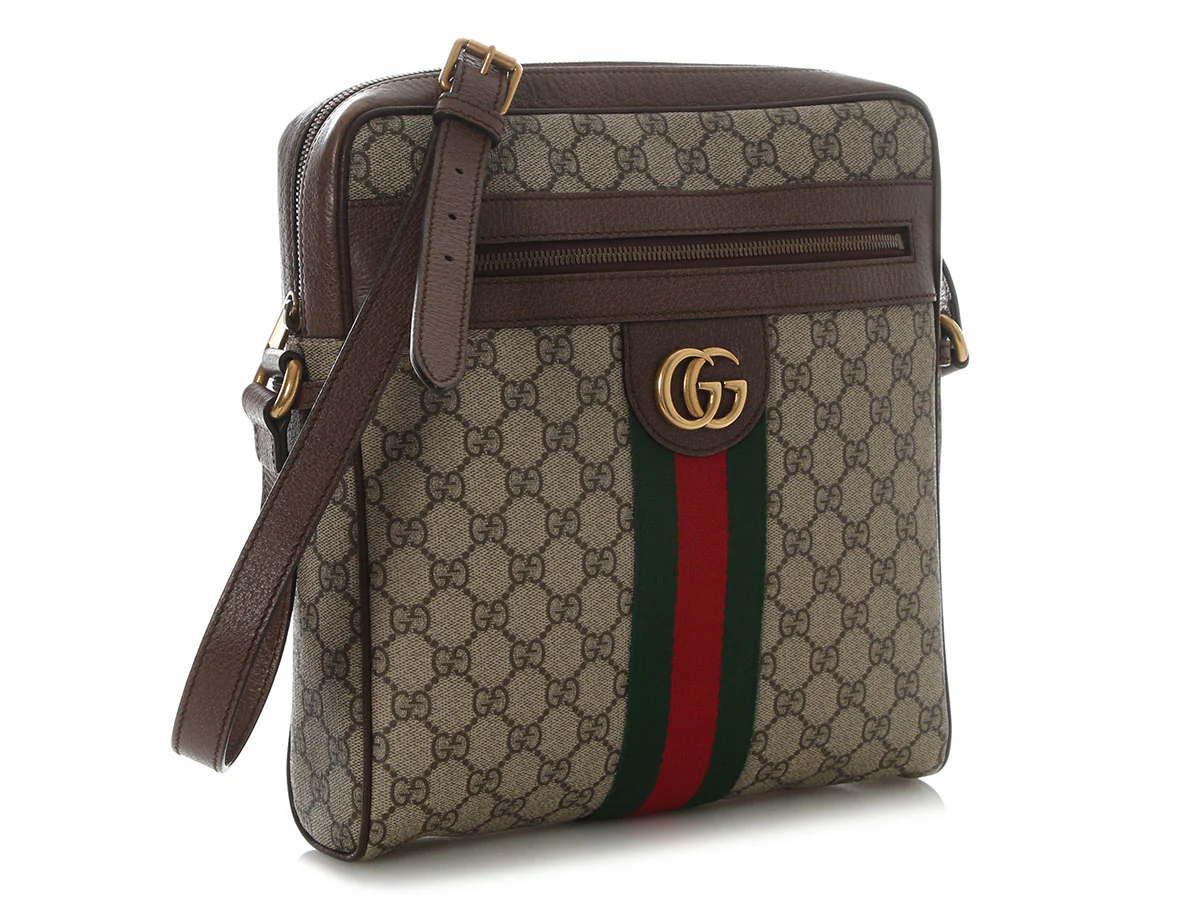 Gucci Large GG Supreme Monogram Web Ophidia Vertical Shopping Tote - Image 5
