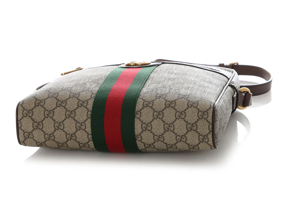 Gucci Large GG Supreme Monogram Web Ophidia Vertical Shopping Tote - Image 6